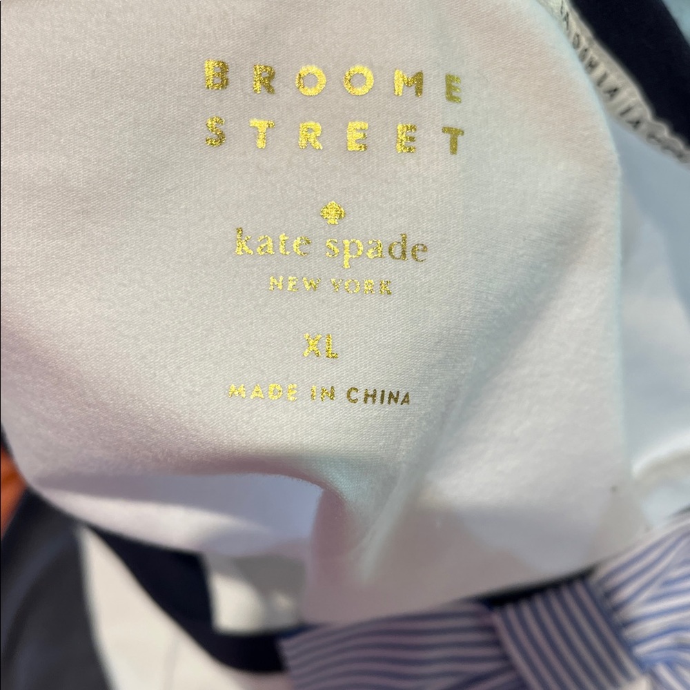 Kate Spade White and Blue Striped Bow T-Shirt size XL - Picture 6 of 9